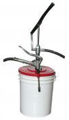 Hand-operated grease pump w/ hose follower plate for 25-50 lb. pail