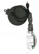 Drop light on retractable 20 ft electric cord reel