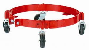 Band-type dolly w/ phenolic casters for 100-120 lb drum