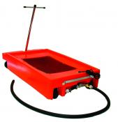 17 gallon lowboy drain w/ 2 wheels, 2 casters, handle 
