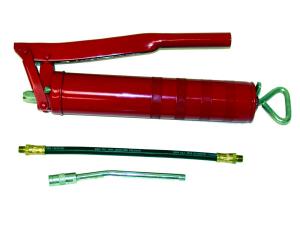3-way loading powder-coated lever-style grease gun w/ 12 inch whip hose. Case of 10 units