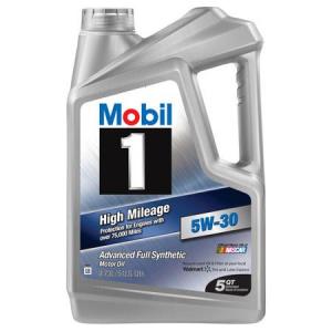 MOBIL 1 HIGH MILEAGE 5W-30, 4X5QT. (5) CASE